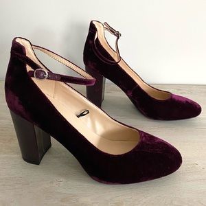 Marc Fisher Maroon Fancy Dressy Velvet Patent leather Heels Pumps Size 10
